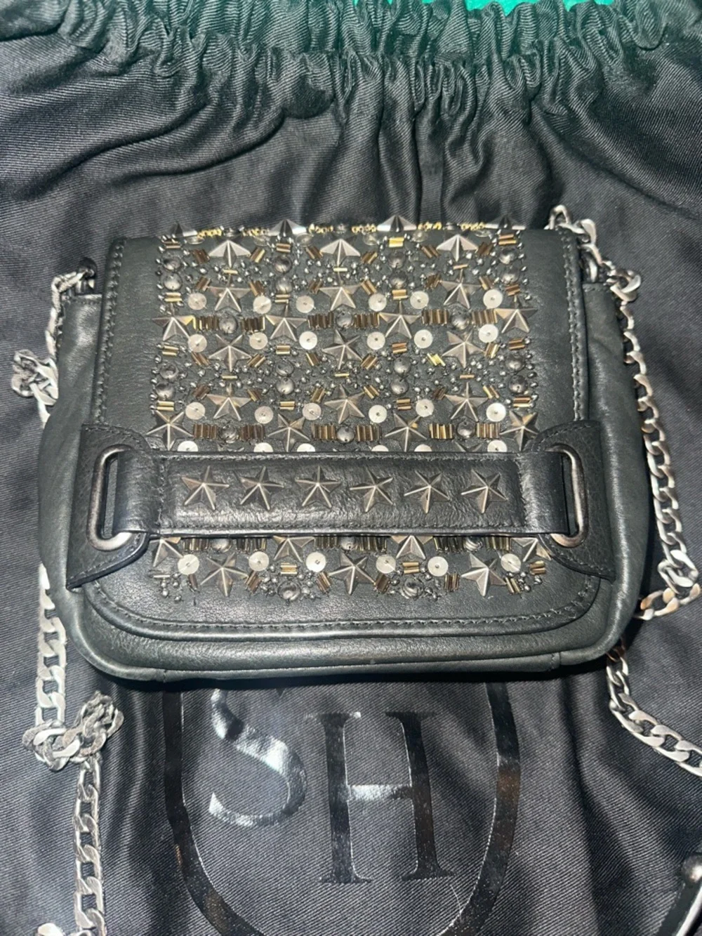 ASH STUDDED LEATHER CROSSBODY BAG - Picture 3 of 16